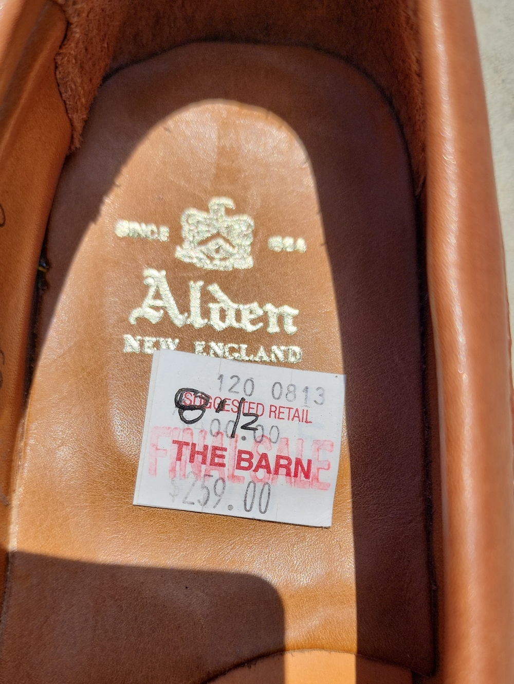 Alden Model 9696 Men's Leather Penny Loafers in Cognac size 8.5 - Picture 8 of 16
